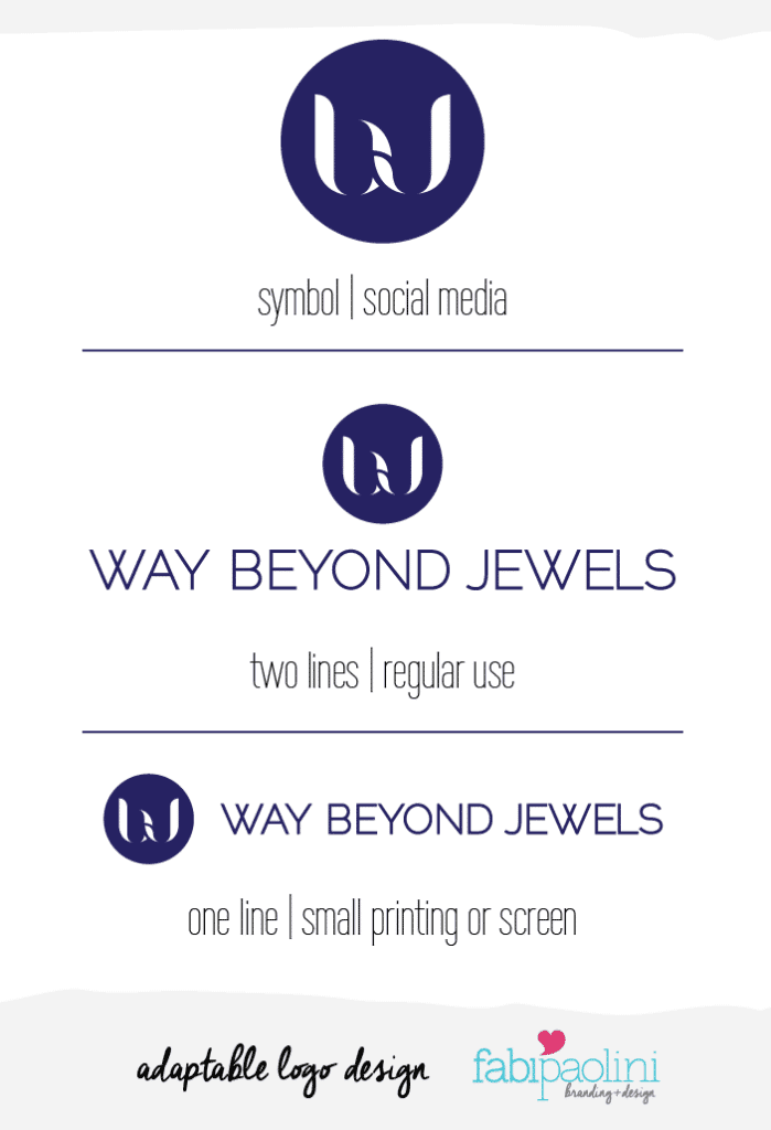 Adaptable logo design Fabi Paolini branding Way Beyond Jewels