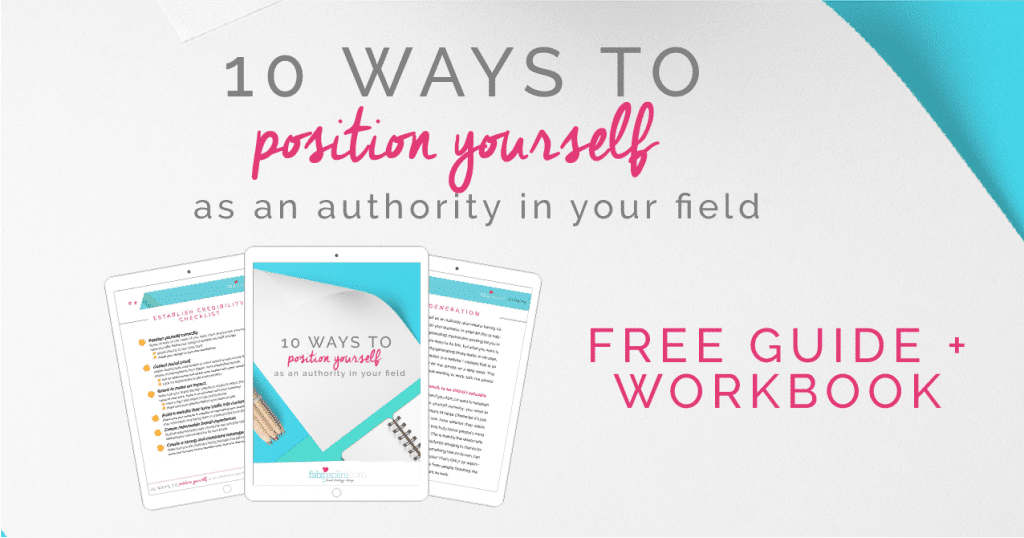 How to position and establish yourself as an authority and the go-to expert in your field! You need to check this out! Includes a guide and workbook with 10 ways you can make it happen! Fabi Paolini Brand strategy and web design