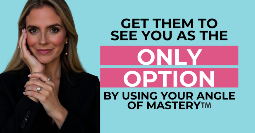 Angle of Mastery framework diagram showing three intersecting elements creating unique expert positioning"