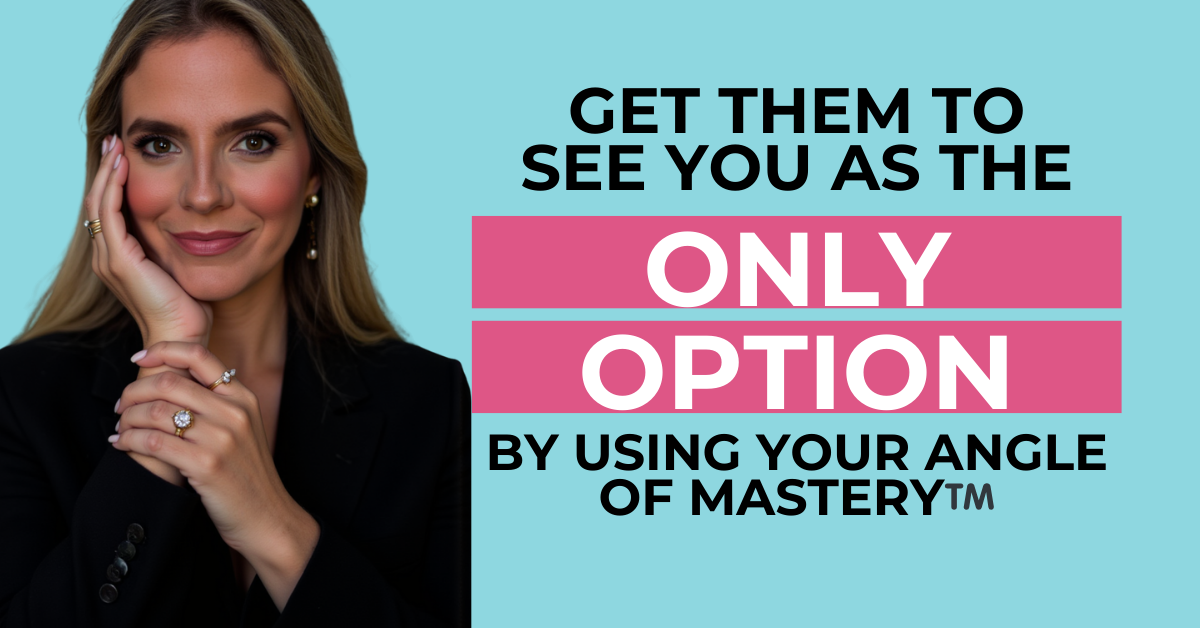 Angle of Mastery framework diagram showing three intersecting elements creating unique expert positioning"