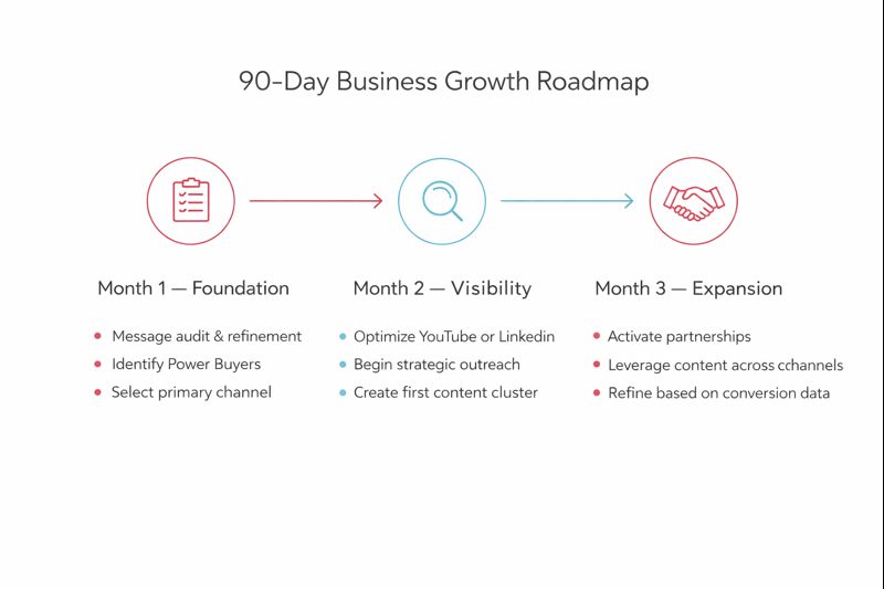 90-day implementation roadmap for business growth strategies